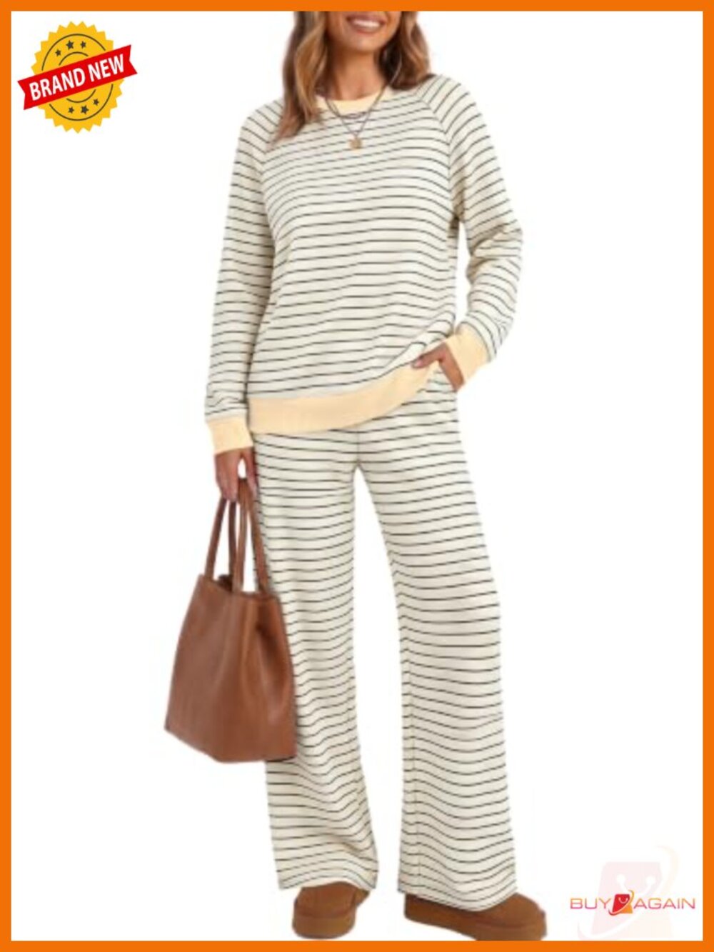 2 Piece Lounge Set for Women Brushed Knit Wide Leg Pants Travel Outfit